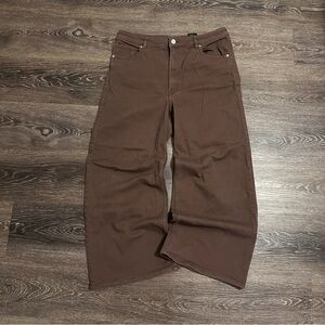 Y2K Brown baggy wide leg jeans